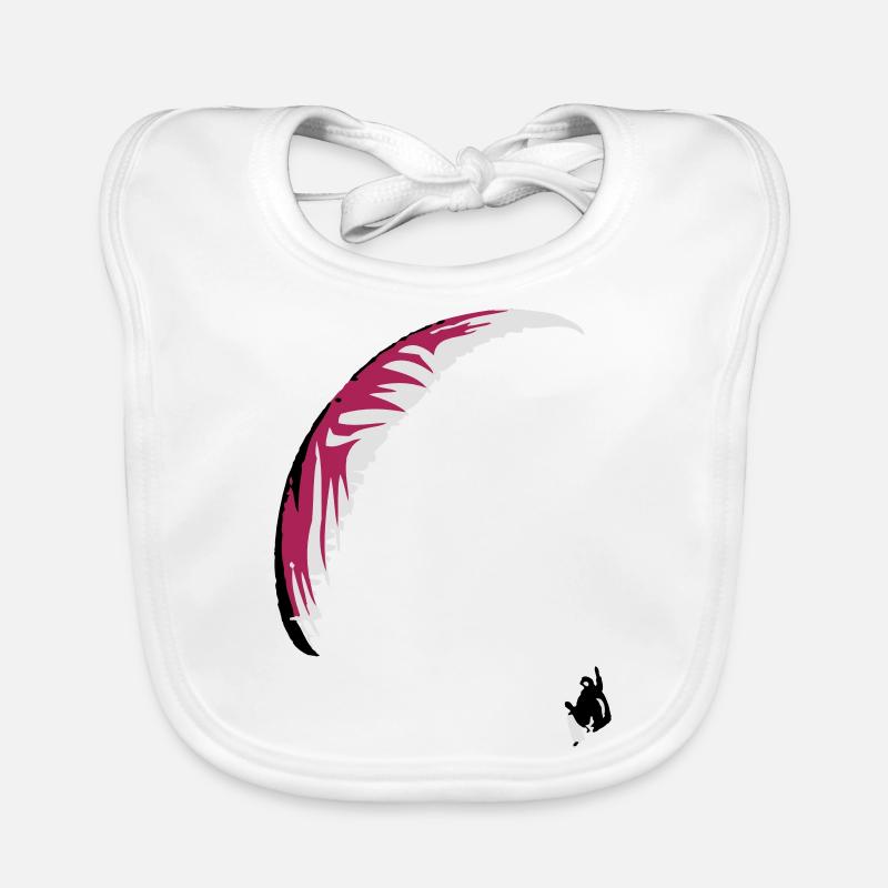 Paraglider Gleitschirm - Baby Bio-Lätzchen - Weiß