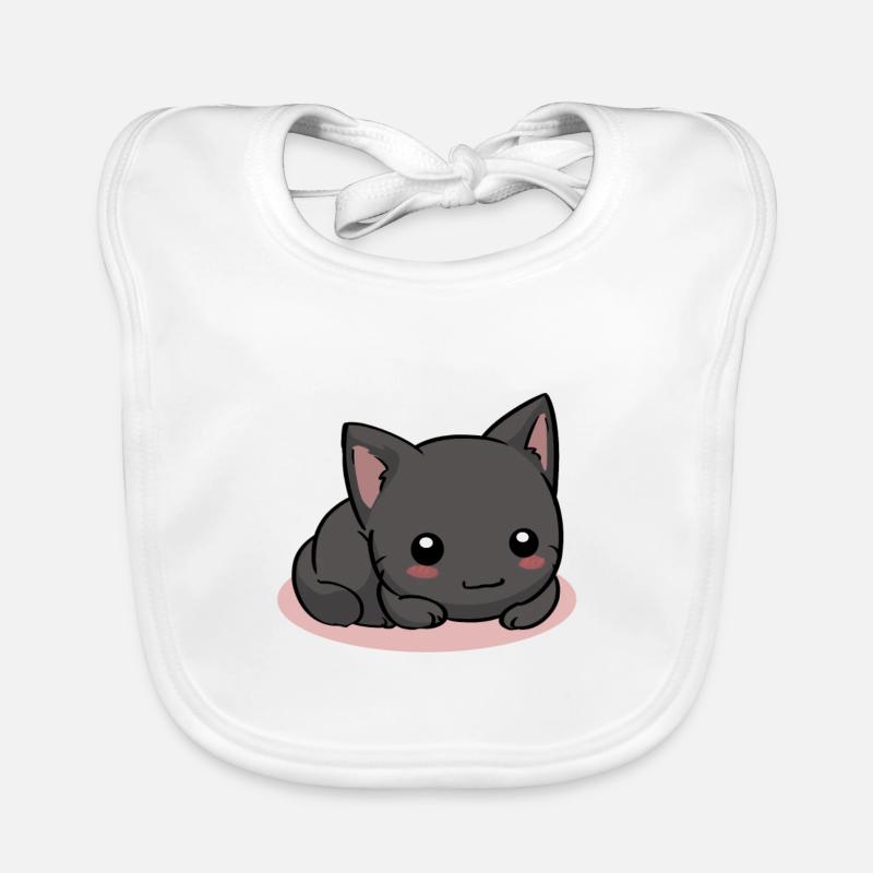 Schwarze Katze Baby Bio-Lätzchen