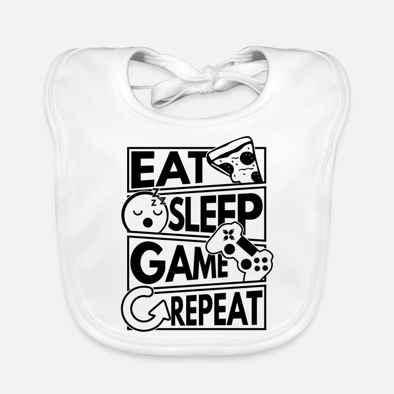 Eat sleep game repeat Baby Bio-Lätzchen
