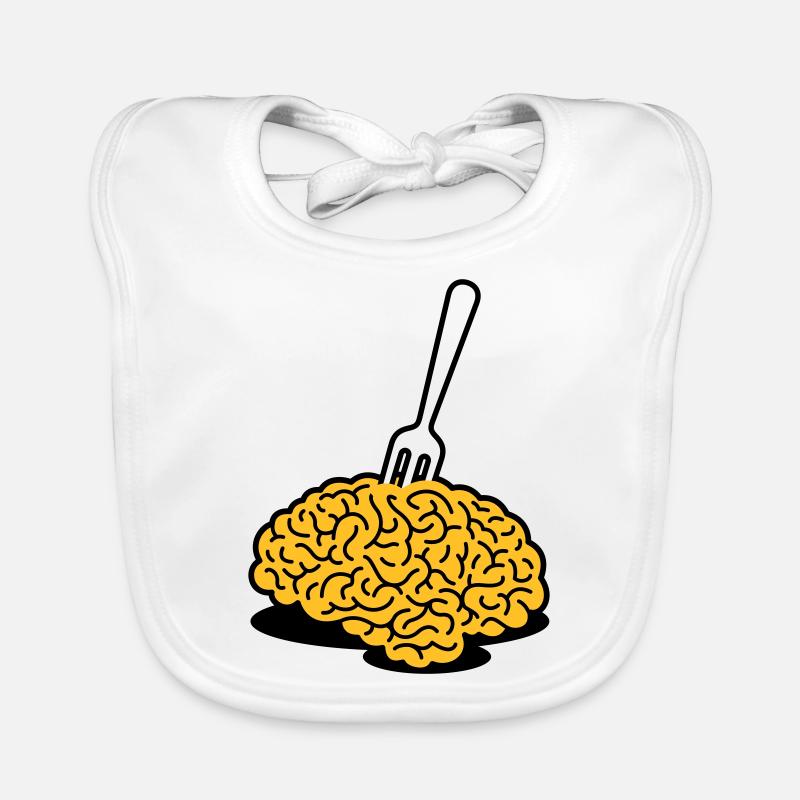 Ein Gehirn mit einer Gabel Baby Bio-Lätzchen