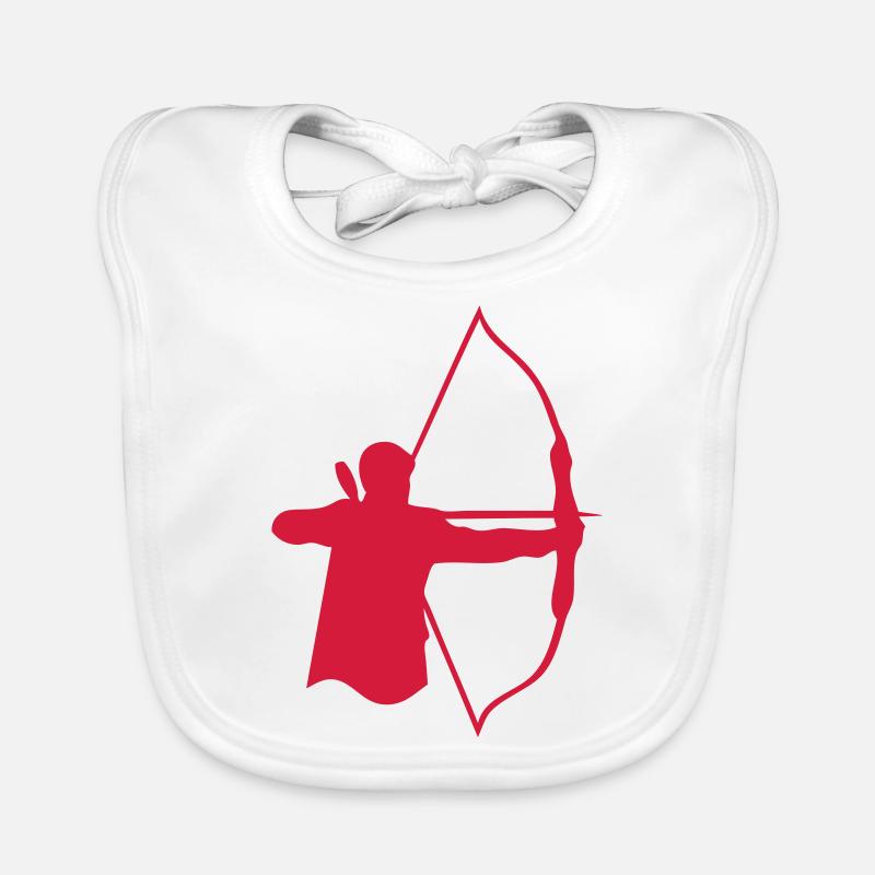 Bogenschießen Bogenschießen Logo bogenschieben6 - Baby Bio-Lätzchen - Weiß