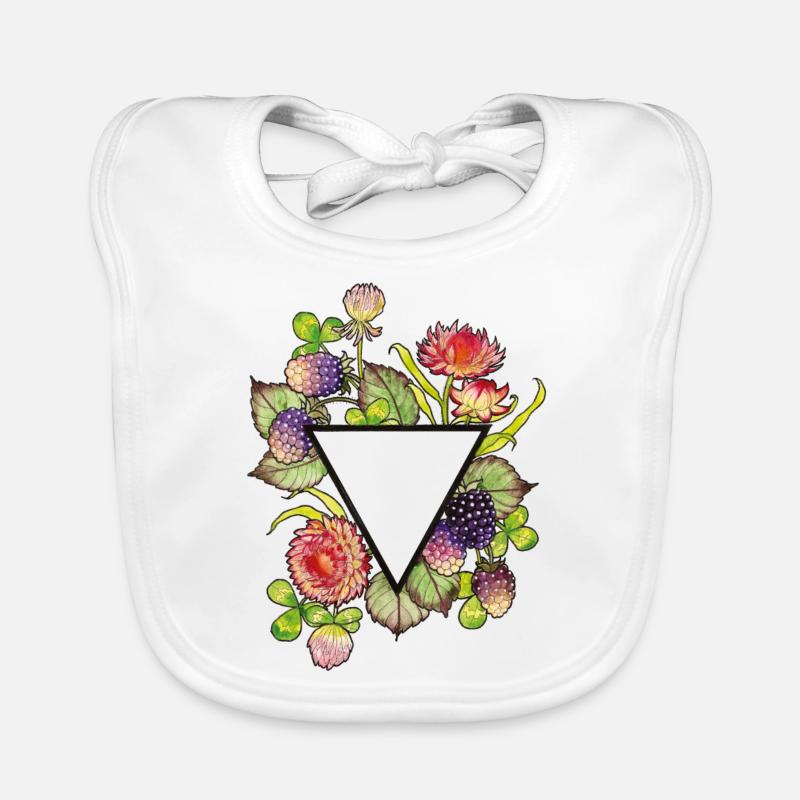 Fleurs de paille avec triangle Bavoir bio Bébé