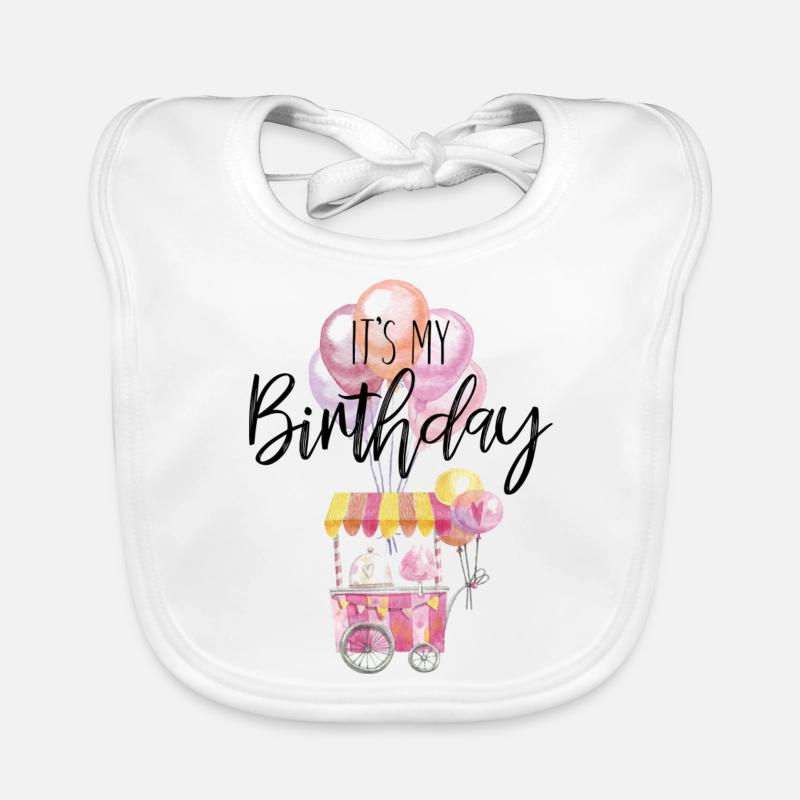 C'est mon anniversaire - Bavoir bio Bébé - blanc