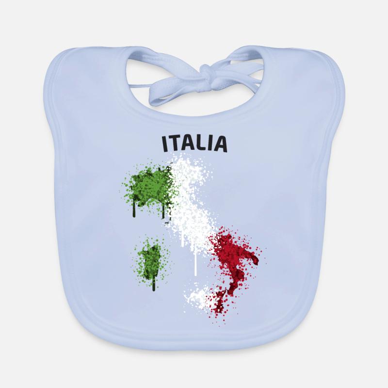 Italia Flag Graffiti Text Map Organic Baby Bibs