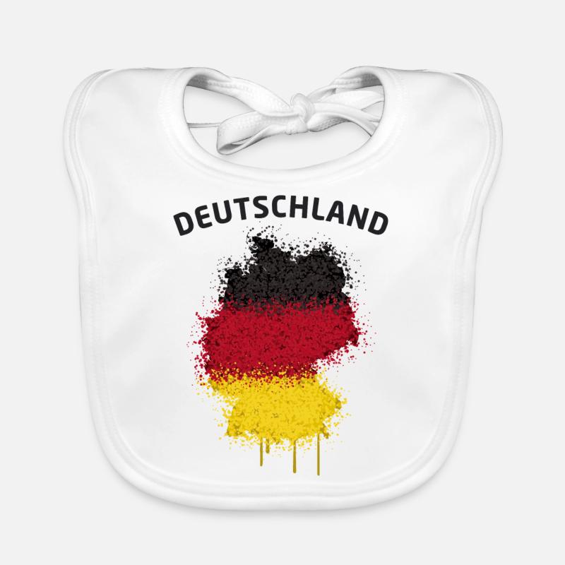 Germany Map flag graffiti text Organic Baby Bibs