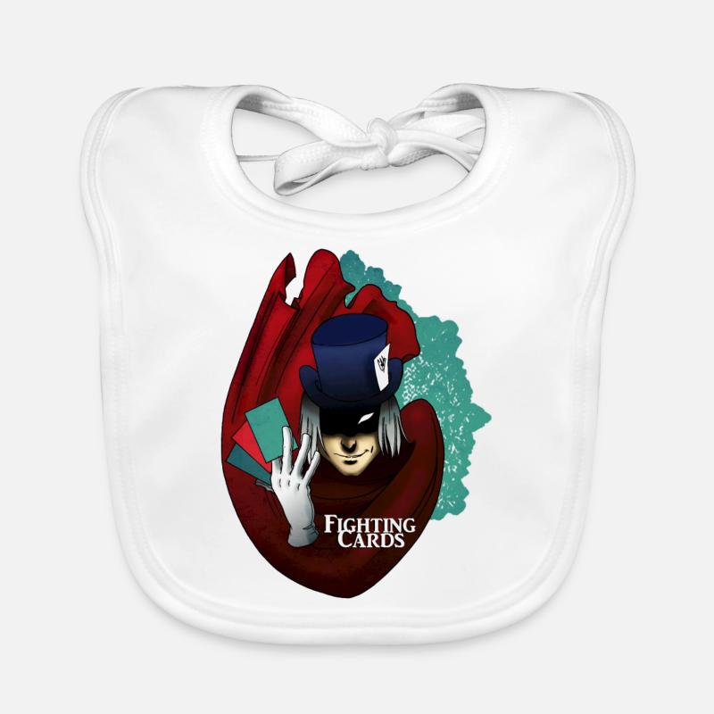 Fighting cards - Magicien - Bavoir bio Bébé - blanc