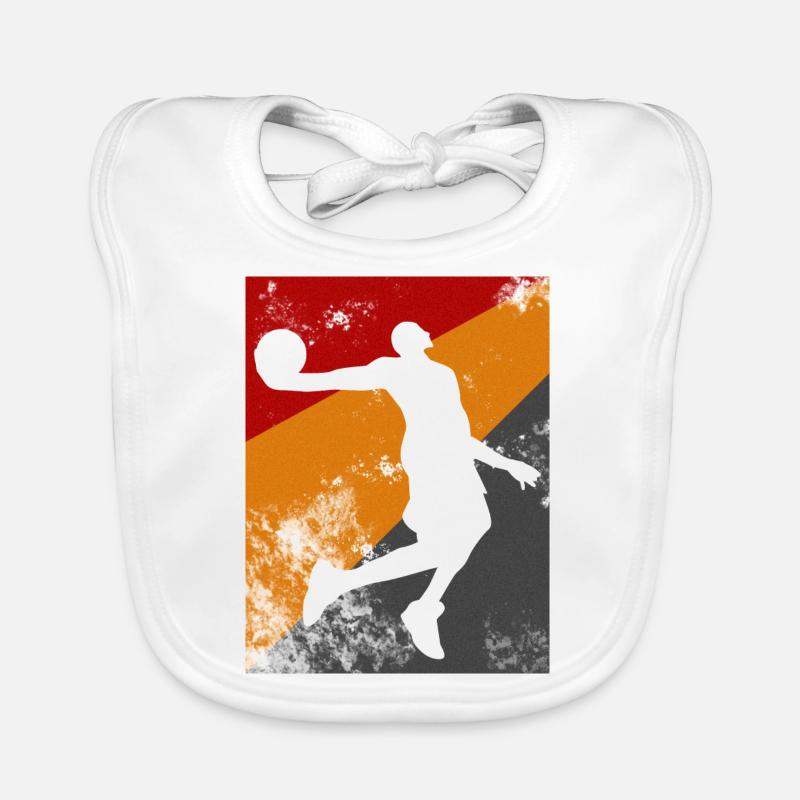 Les basketteurs cadeaux - Bavoir bio Bébé - blanc