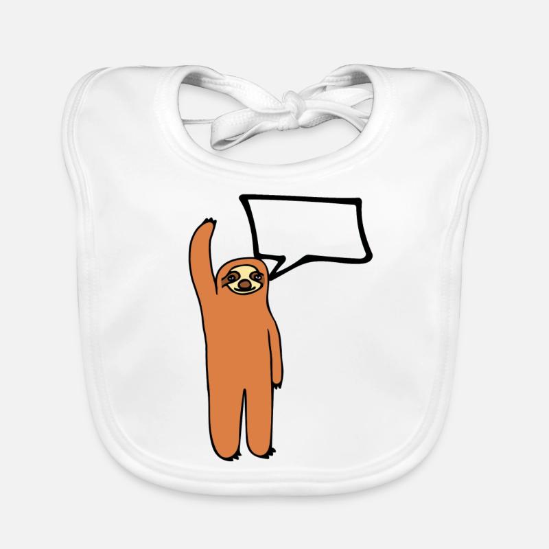 Sloth - insert your text into the speech bubble Organic Baby Bibs