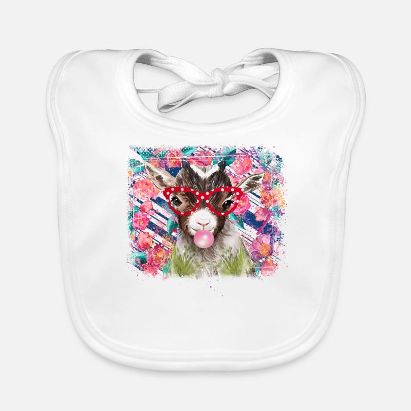 Goat with Glasses Organic Baby Bibs
