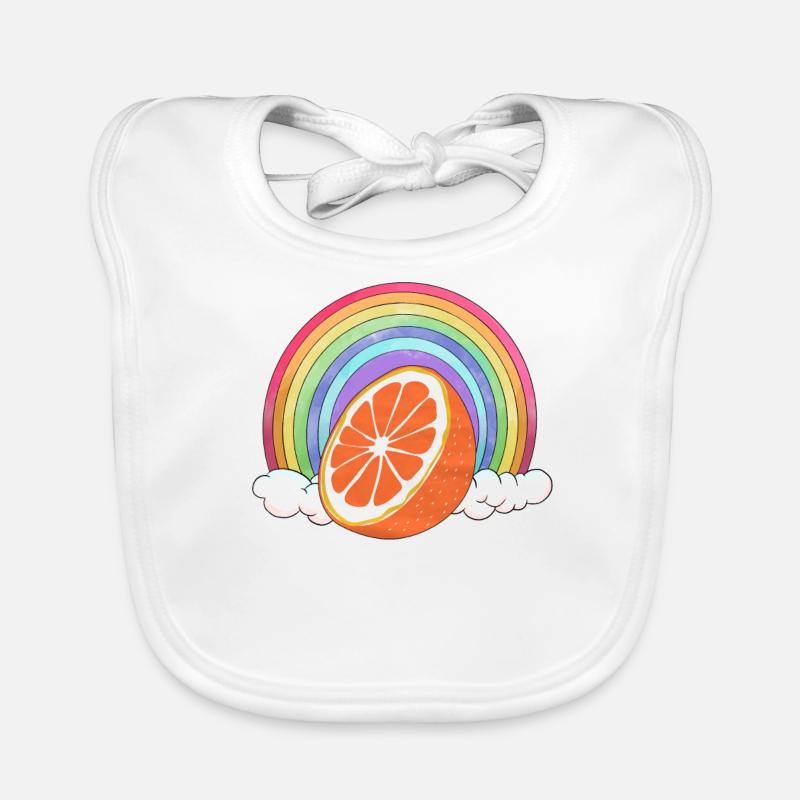 Rainbow Orange Organic Baby Bibs