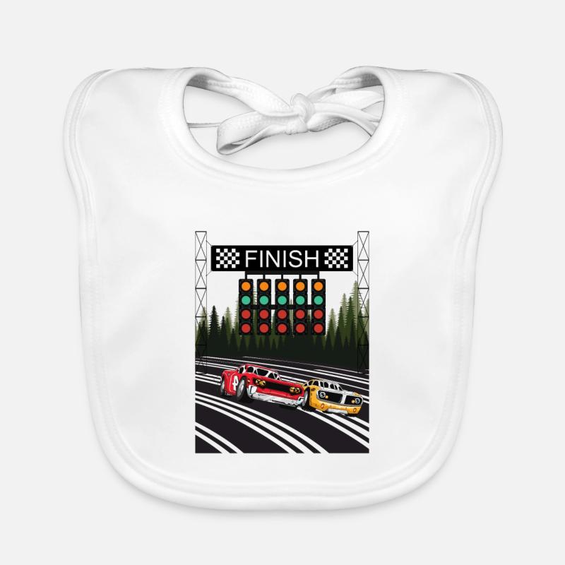 Racing car car racing Organic Baby Bibs