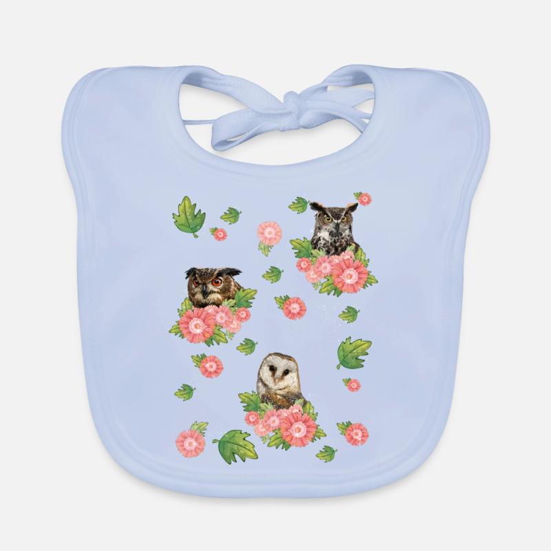 Eule und Eulen Baby Bio-Lätzchen