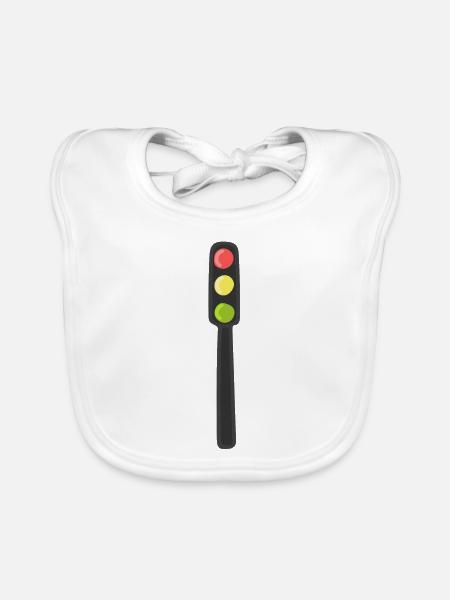 Feux de signalisation - Bavoir bio Bébé - blanc - Devant