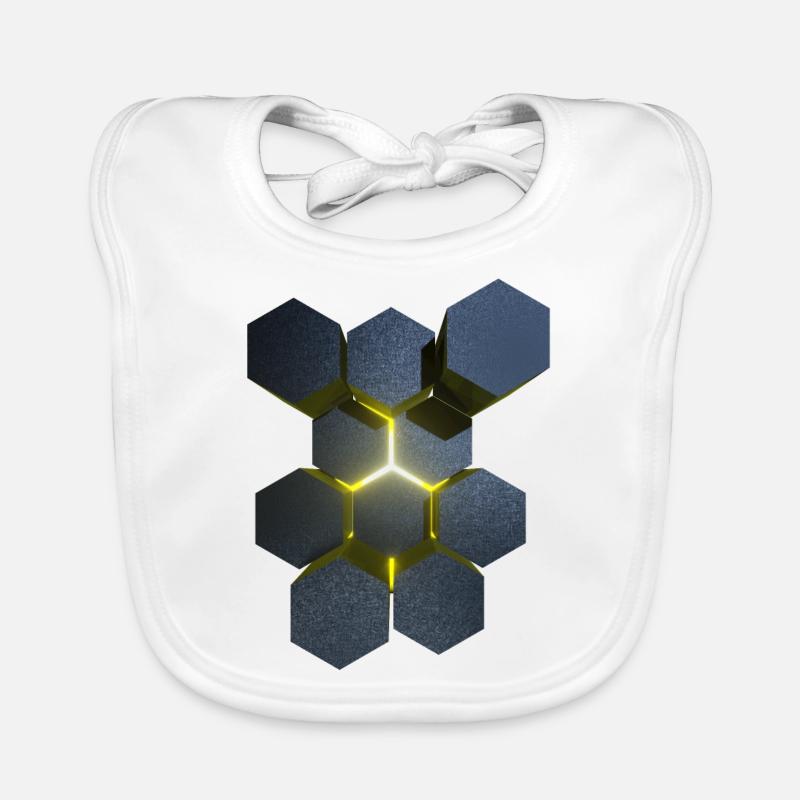 Hexagon 3D Effekt Heilige Geometrie Baby Bio-Lätzchen