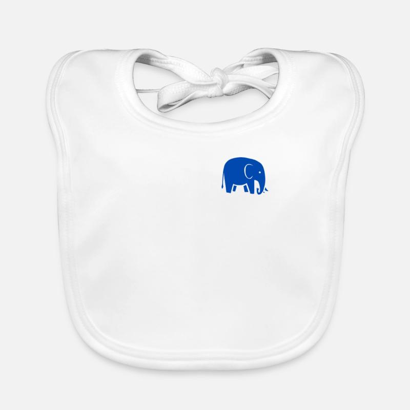 Blue Elephant - blue elephant Organic Baby Bibs