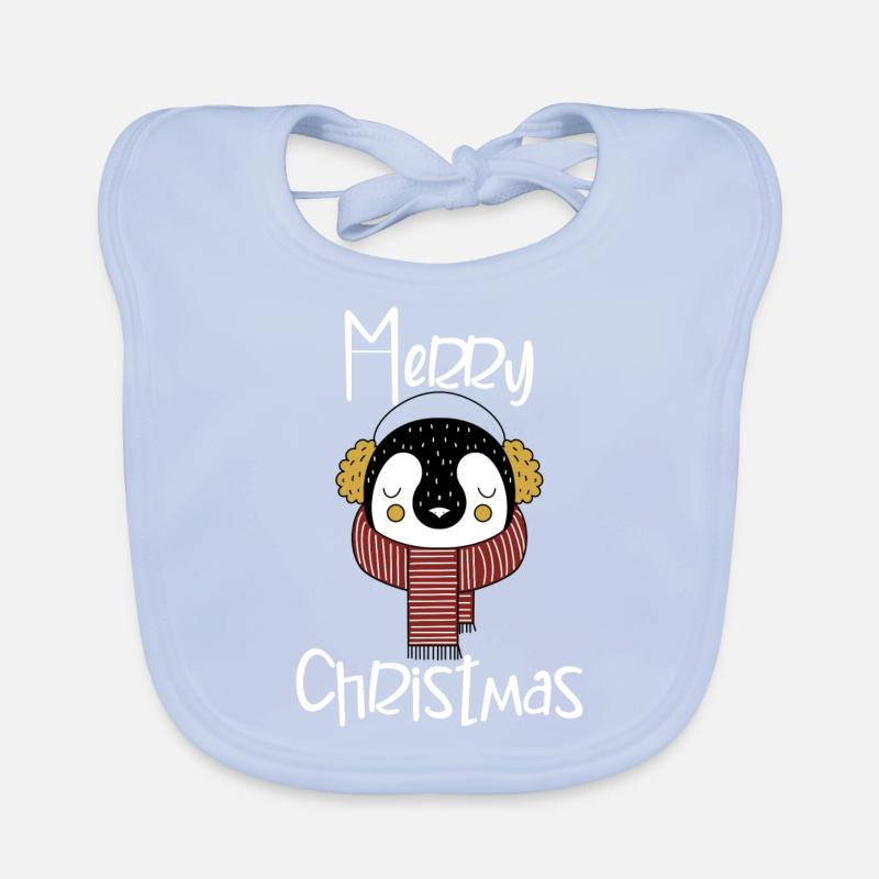 Pingouin de noël Bavoir bio Bébé