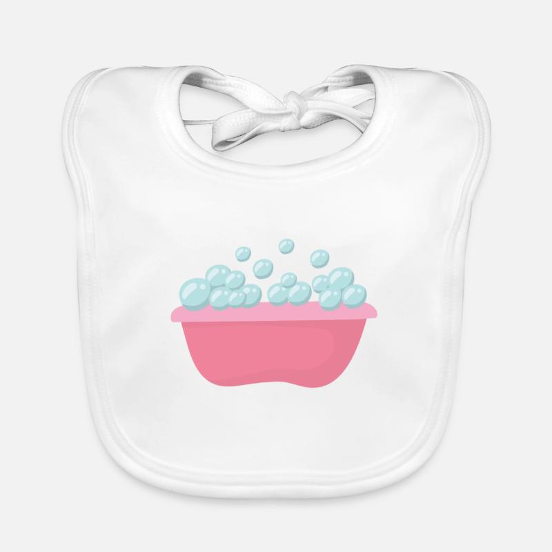 Bubbler à eau de lavage à motif de mousse pour baignoire Bavoir bio Bébé
