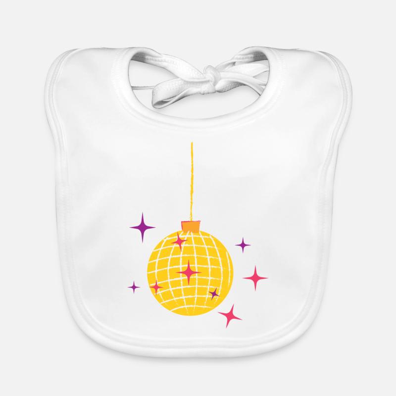 Disco ball gift idea music disco shine dance Organic Baby Bibs