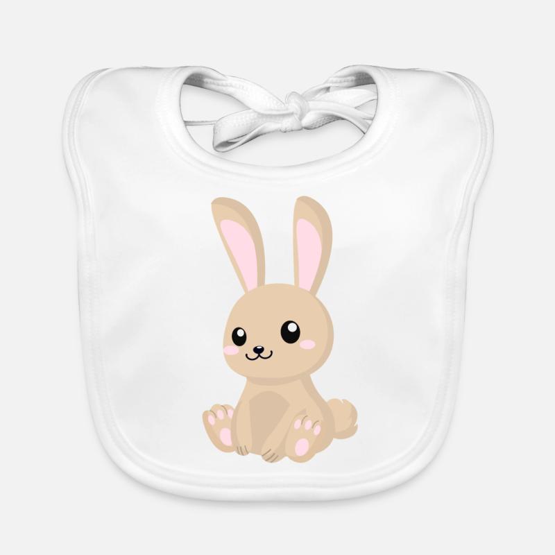 Niedlicher Comic Hase sitzend Baby Bio-Lätzchen
