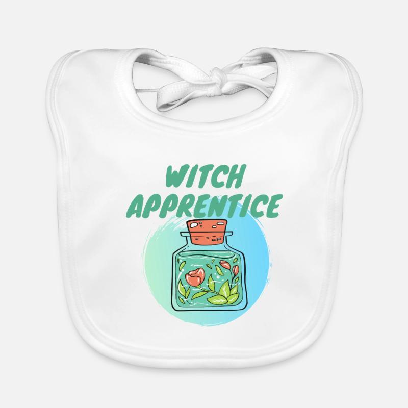 witch apprentice green Organic Baby Bibs