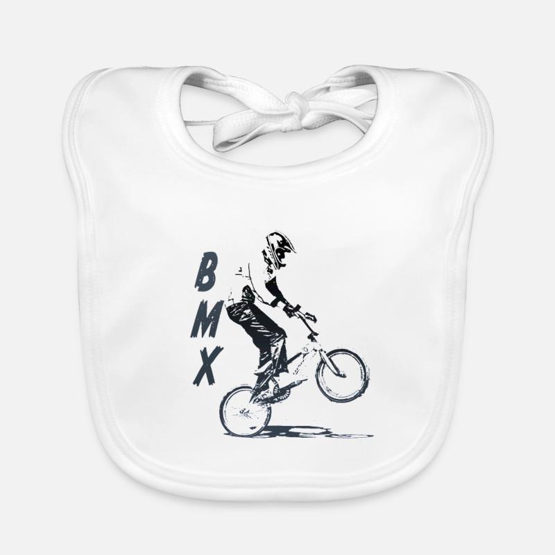 bmx - Bavoir bio Bébé - blanc