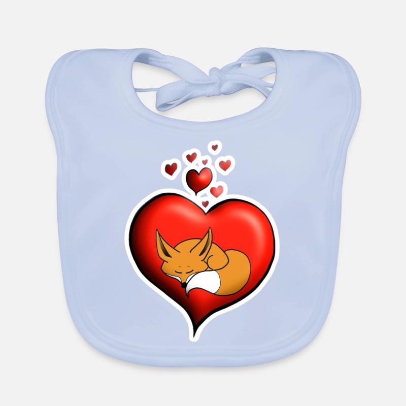 Fuchs Fuchs rot Herz Baby Bio-Lätzchen
