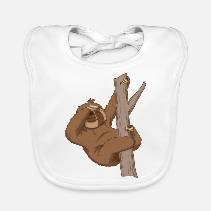 Funny sloth Facepalm Organic Baby Bibs