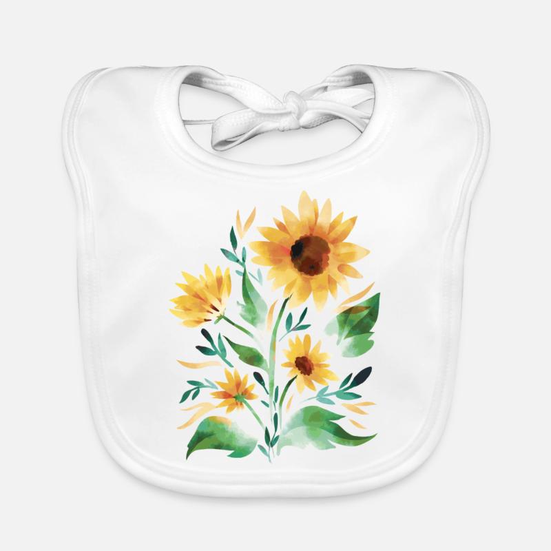 Tournesols peints à la main Bavoir bio Bébé