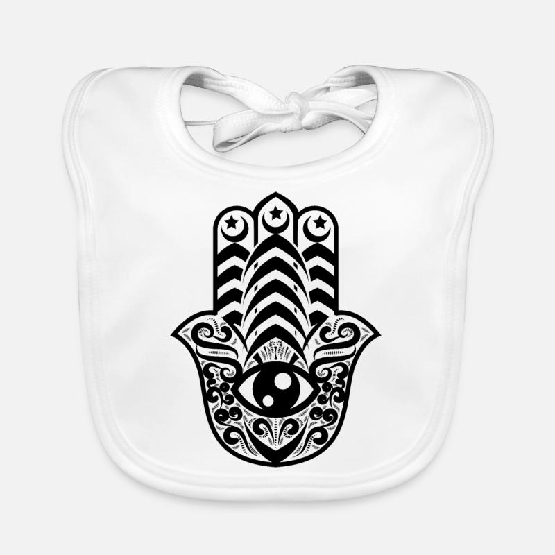 Lkhamsa (hamsa) - Bavoir bio Bébé - blanc