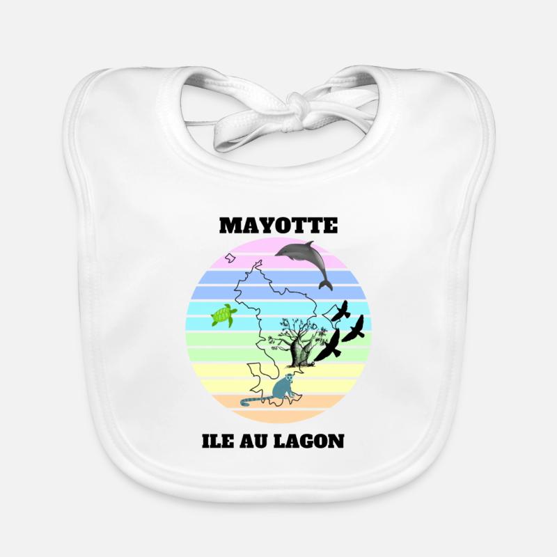 PAYSAGE DE MAYOTTE - Bavoir bio Bébé - blanc