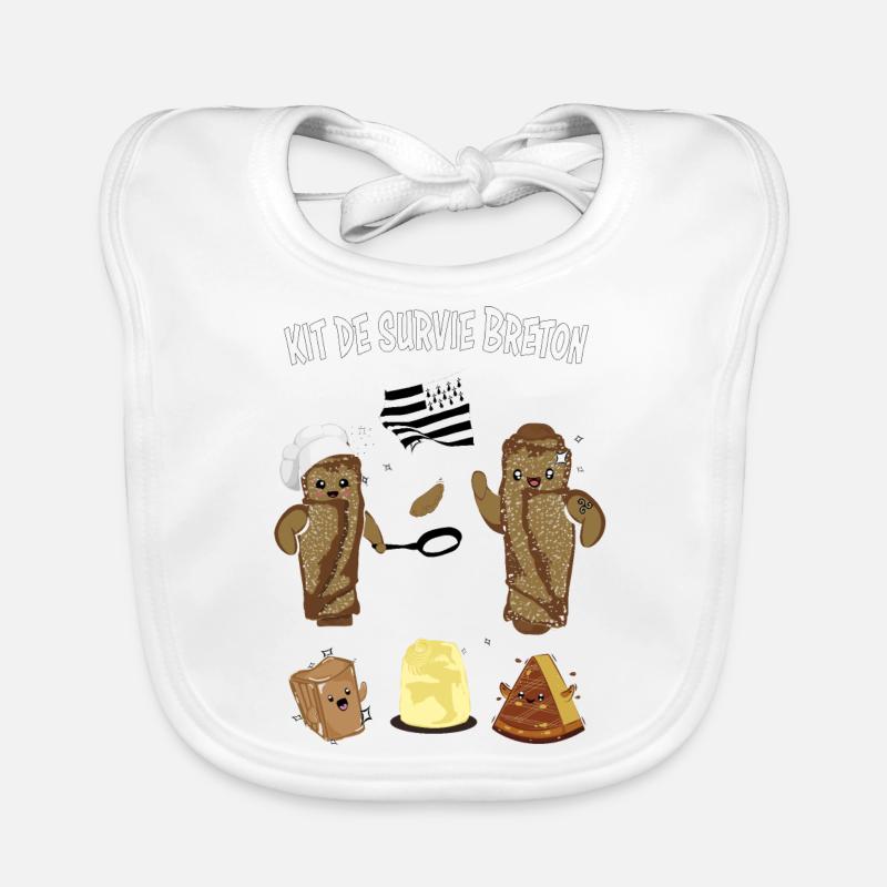 kit de survie breton - Bavoir bio Bébé - blanc