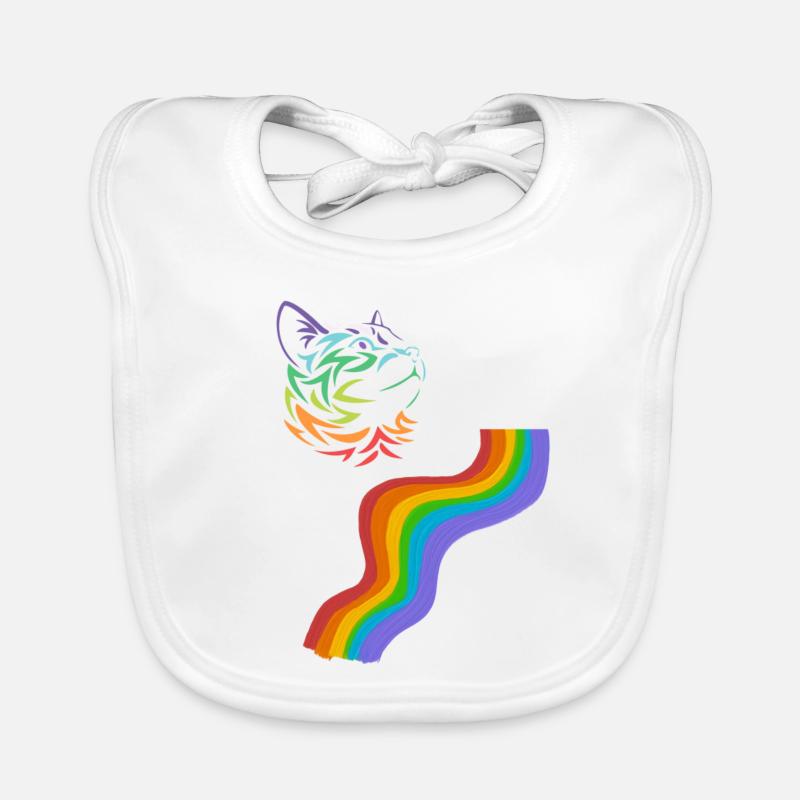 Katze Regenbogen Baby Bio-Lätzchen