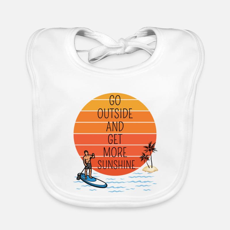 SONNE MEER SURF - Baby Bio-Lätzchen - Weiß