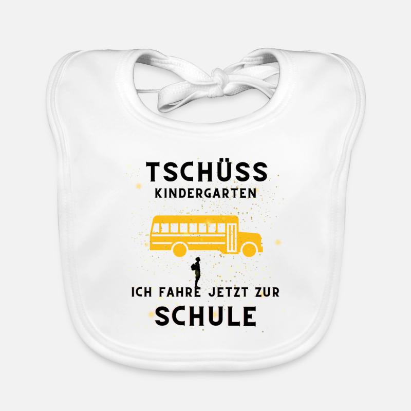 Einschulung - Baby Bio-Lätzchen - Weiß
