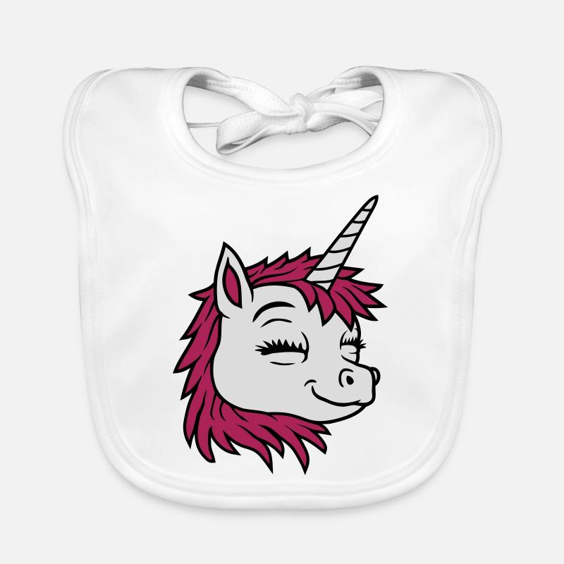 Tête joyeuse licorne comique Bavoir bio Bébé