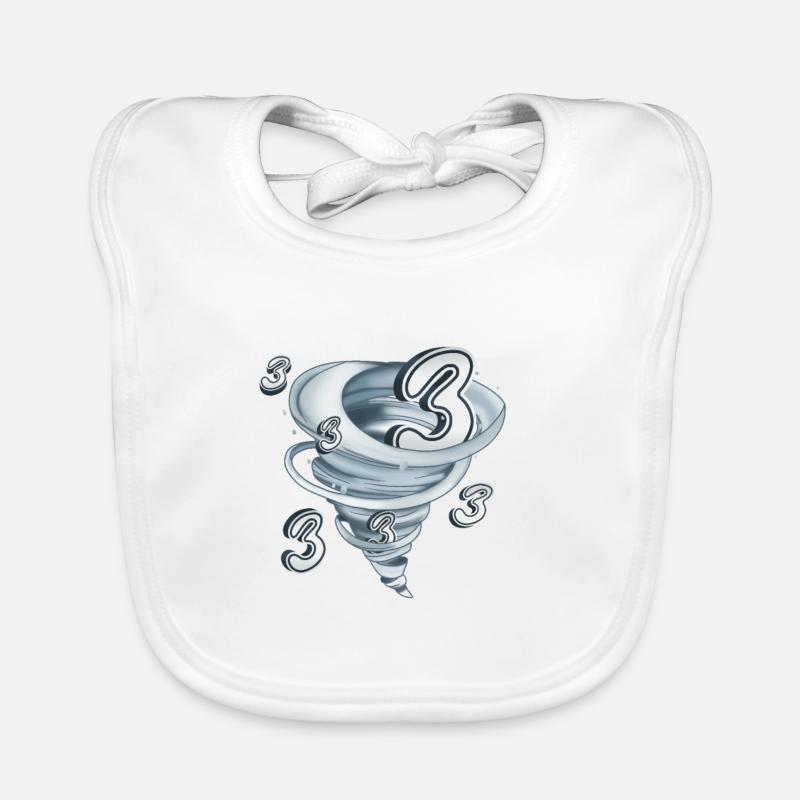 3rd Birthday Tornado Organic Baby Bibs