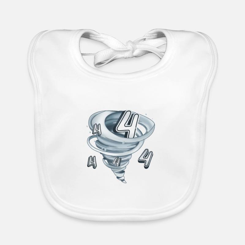 4th Birthday Tornado Organic Baby Bibs