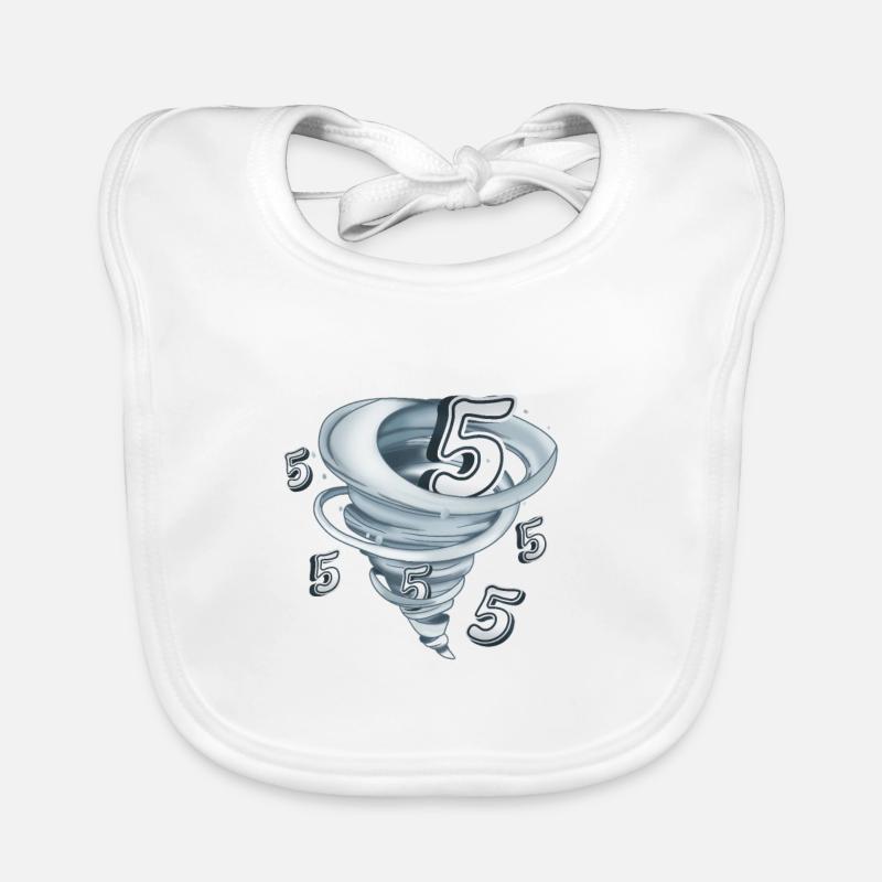 5th Birthday Tornado Organic Baby Bibs