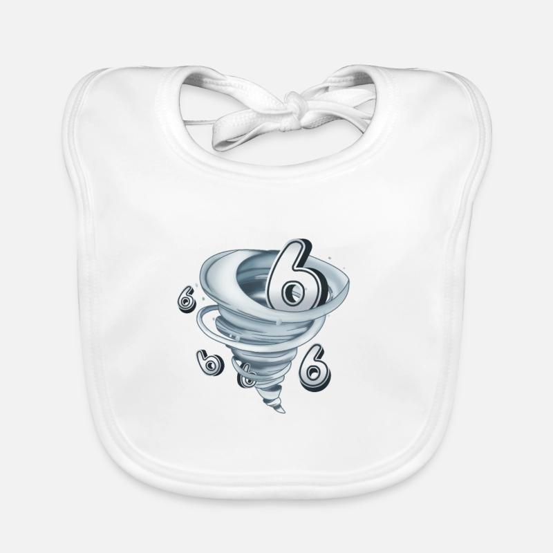 6th Birthday Tornado Organic Baby Bibs