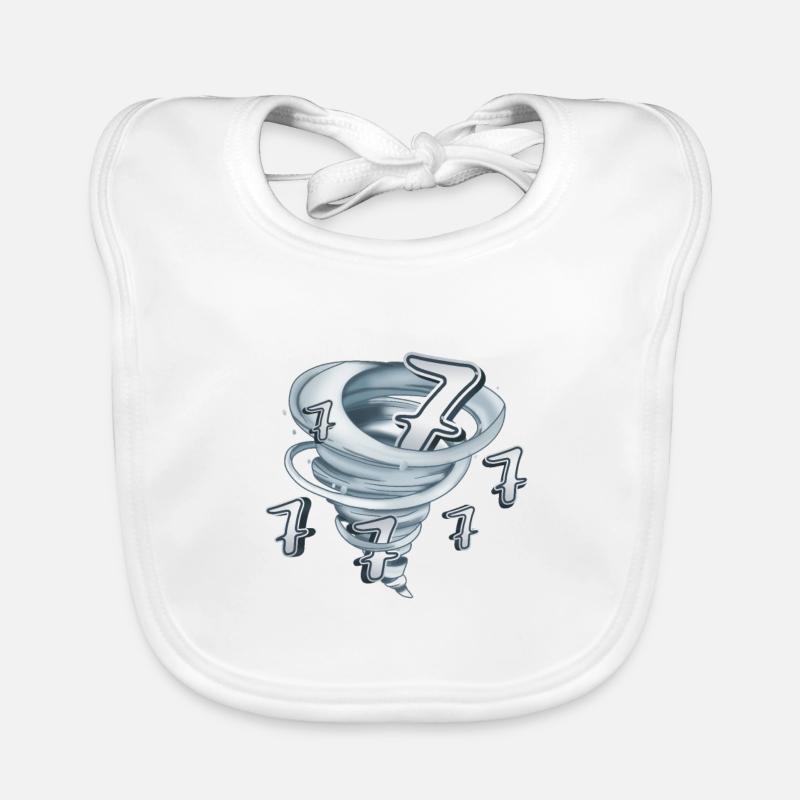 7th Birthday Tornado Organic Baby Bibs