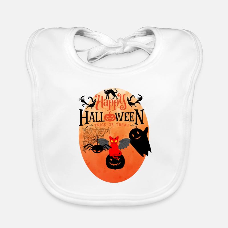 Cat-o-ween les monstres sont de sortie ! Bavoir bio Bébé