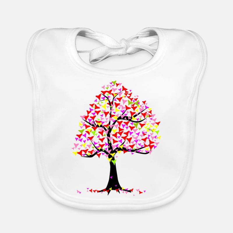 Summer Hearts Tree Organic Baby Bibs