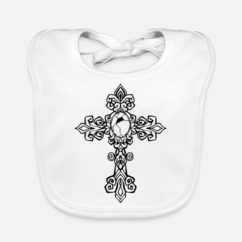 Croix gothique Bavoir bio Bébé