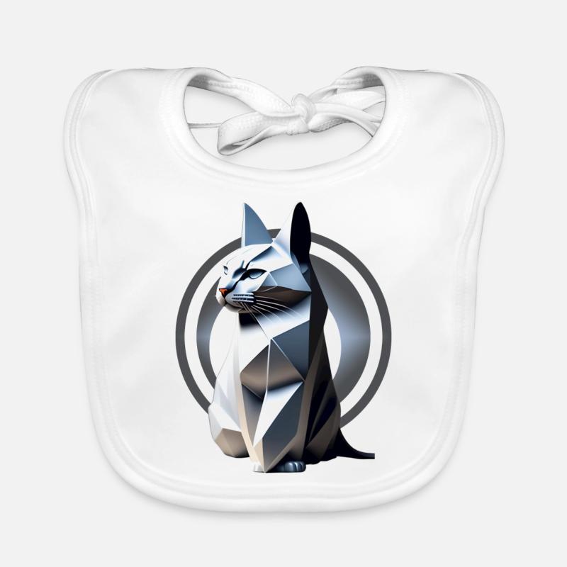 Graue Katze im Origami-Stil Baby Bio-Lätzchen