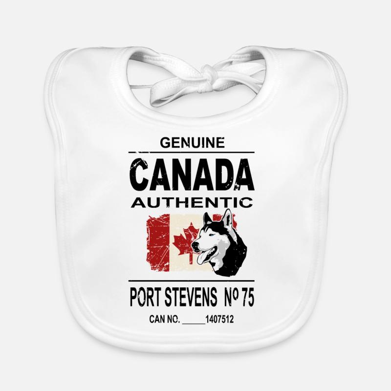 Maple Leaf - Huskies - Canada Bavoir bio Bébé