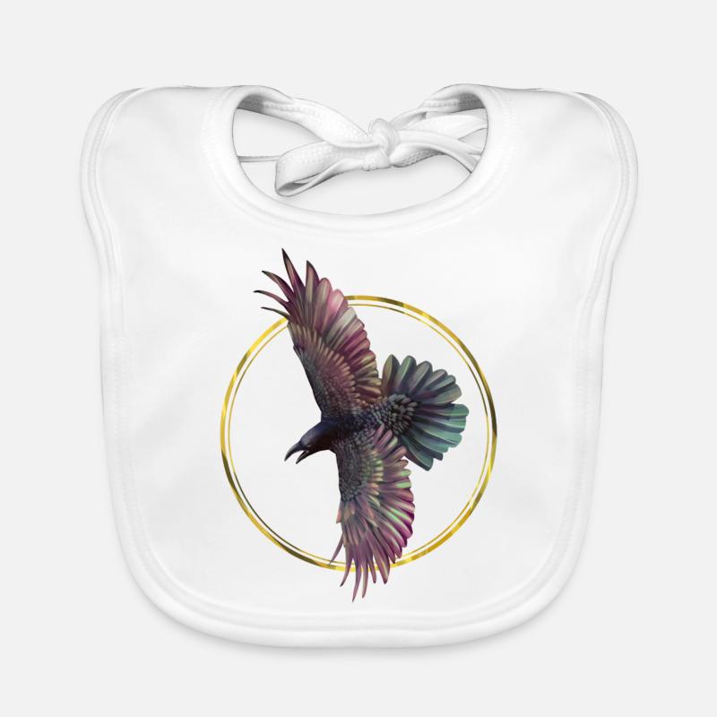 Corbeau - Bavoir bio Bébé - blanc