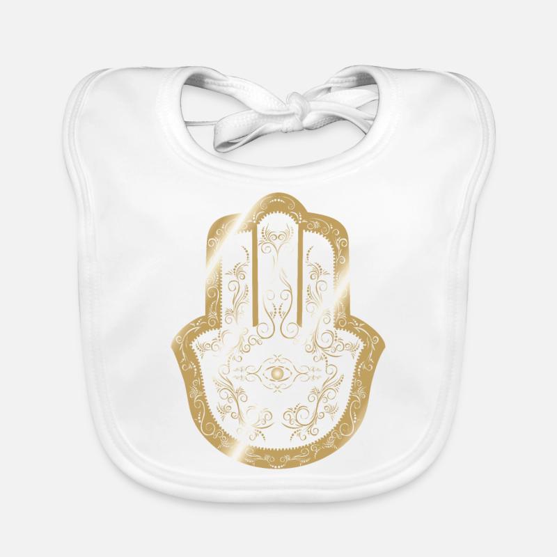 Hamsa Main d’or Fatima Bavoir bio Bébé