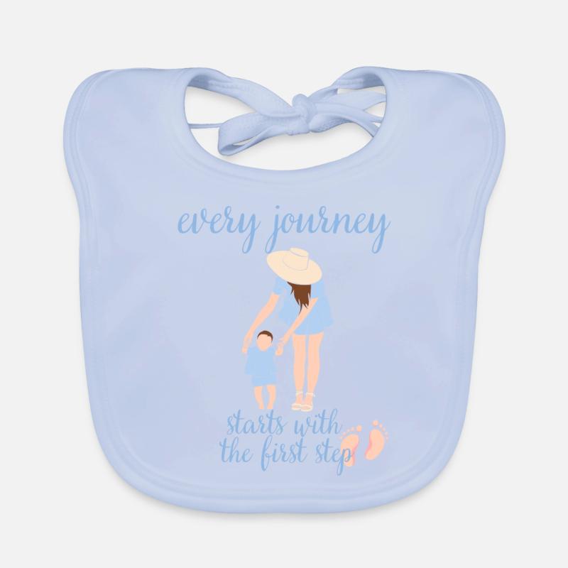 Chaque voyage commence par le premier pas Mère Bavoir bio Bébé