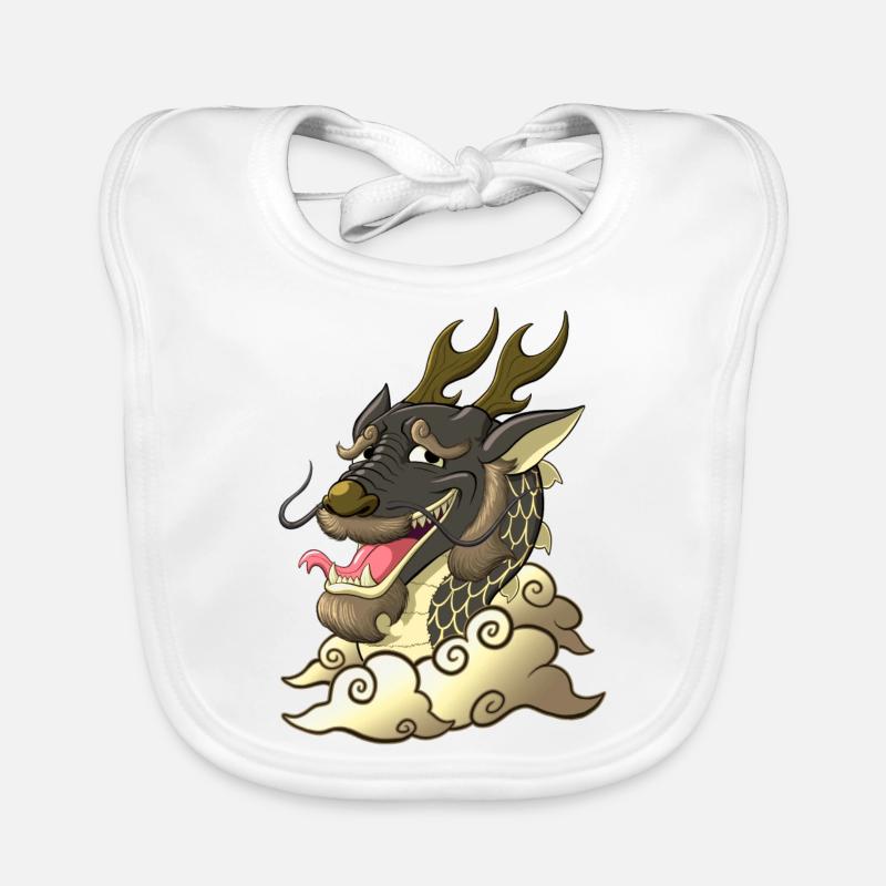 Lustiger schwarzer Drache Baby Bio-Lätzchen