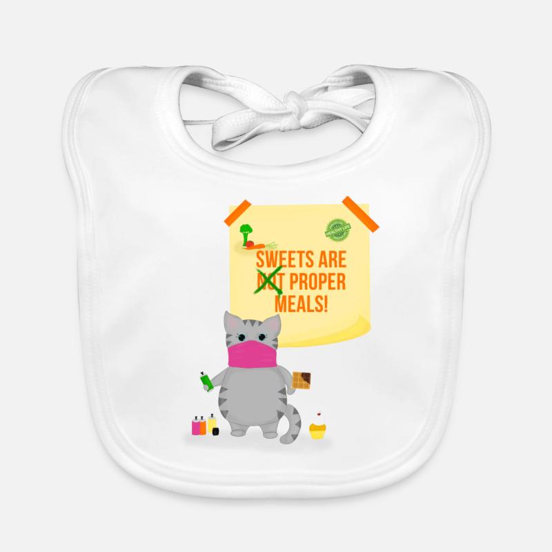 Sweets are not proper meals Organic Baby Bibs